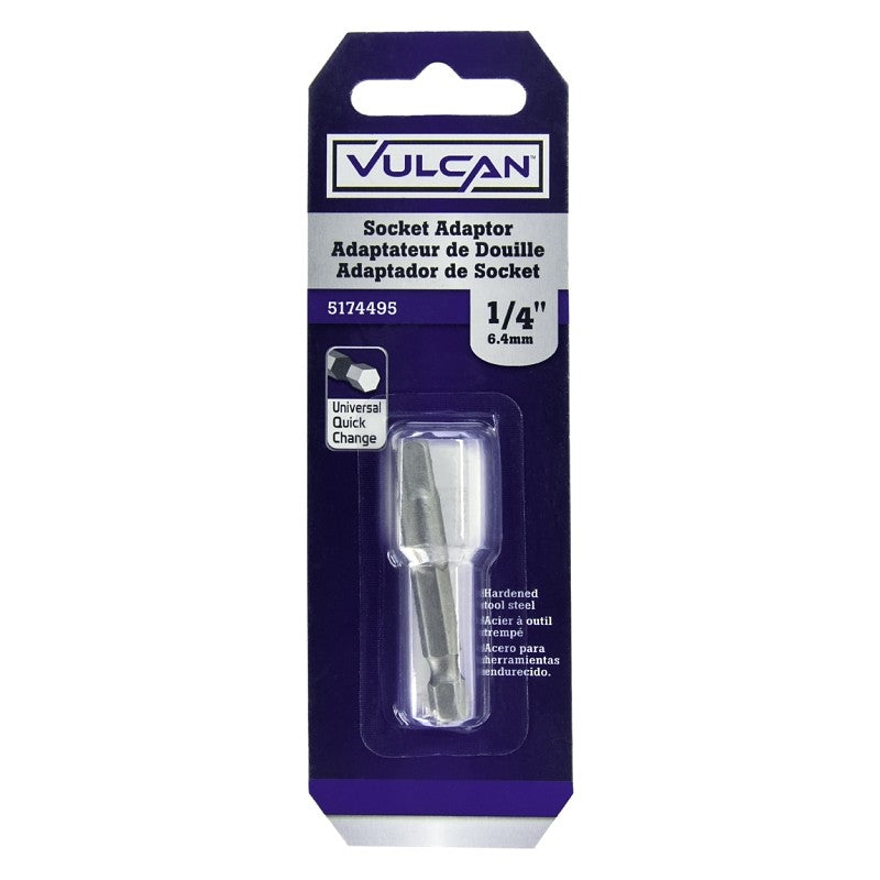 Vulcan 304491OR Socket Adapter, 1/4 in Drive, 2 in L, Hardened Steel