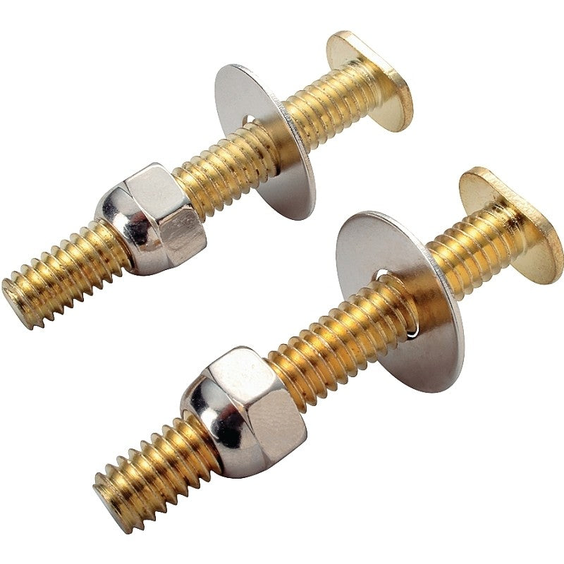 ProSource PMB-480 Bolt Set, Steel, Brass, For: Use to Attach Toilet to Flange