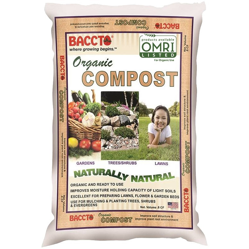 Baccto 1920 Organic Compost, Solid, Dark Brown/Light Brown, Faint Soil, Bag