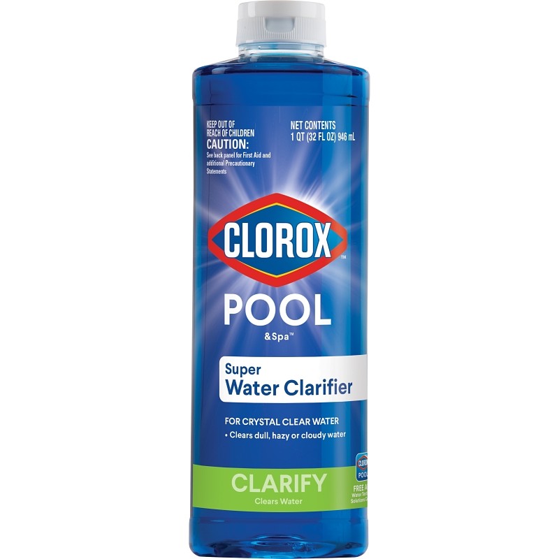 Clorox 58032CLX Super Water Clarifier, 32 oz, Liquid, Almond, Light Yellow