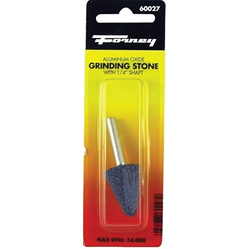 Forney 60027 Grinding Point, 3/4 x 1-1/8 in Dia, 1/4 in Arbor/Shank, 60 Grit, Coarse, Aluminum Oxide Abrasive