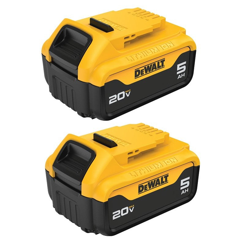 DEWALT DCB205-2 Premium Battery Pack, 20 V Battery, 5 Ah, 90 min Charging
