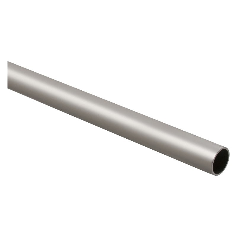 Stanley Hardware S820-100 Closet Rod, 1-5/16 in Dia, 6 ft L, Steel, Satin Nickel