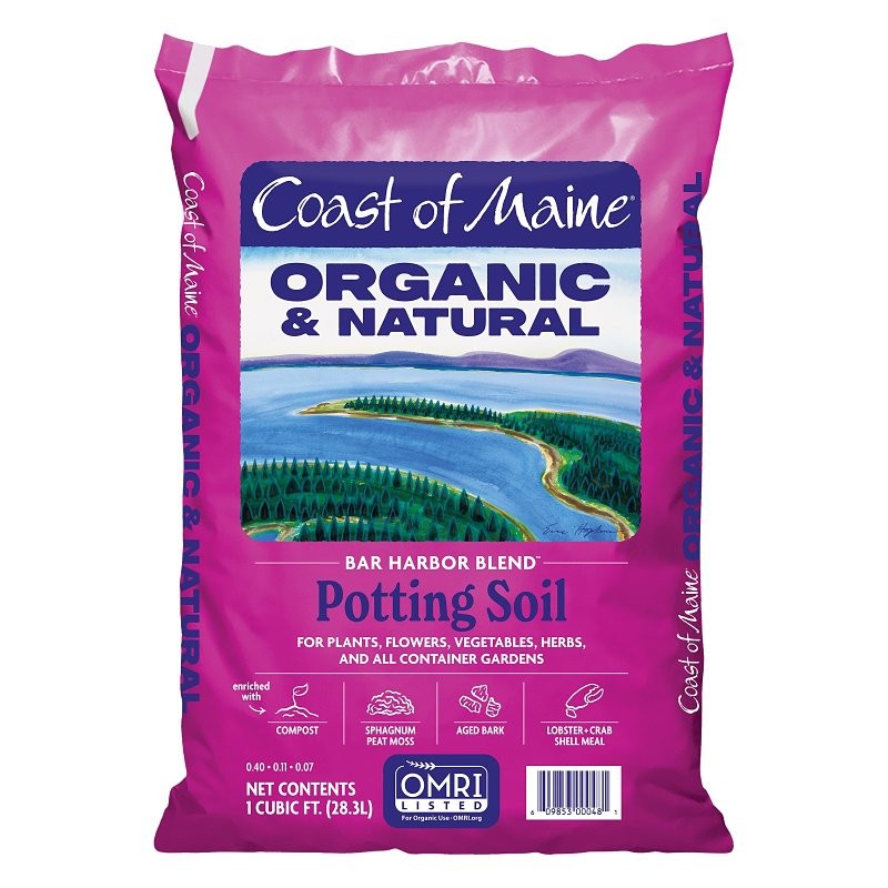 Coast of Maine Harbor Blend 1CBBH1 Bar Organic Potting Soil, 1 cu-ft Bag