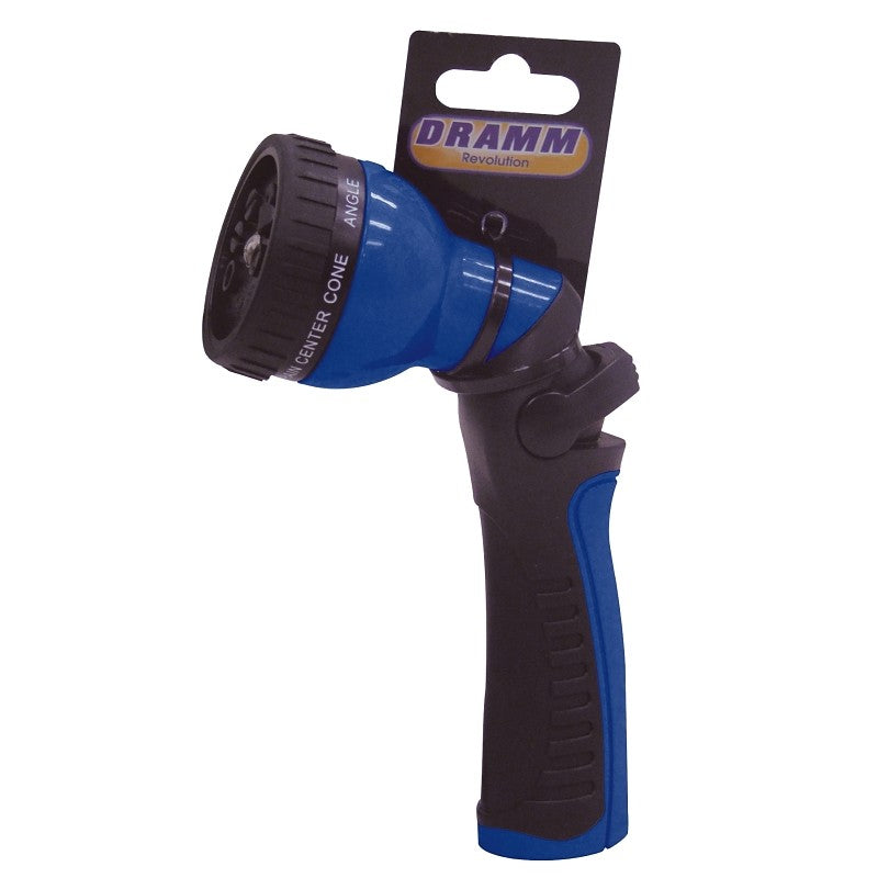 Dramm 24505 9-Pattern Hose Nozzle, TPE/Zinc, Blue