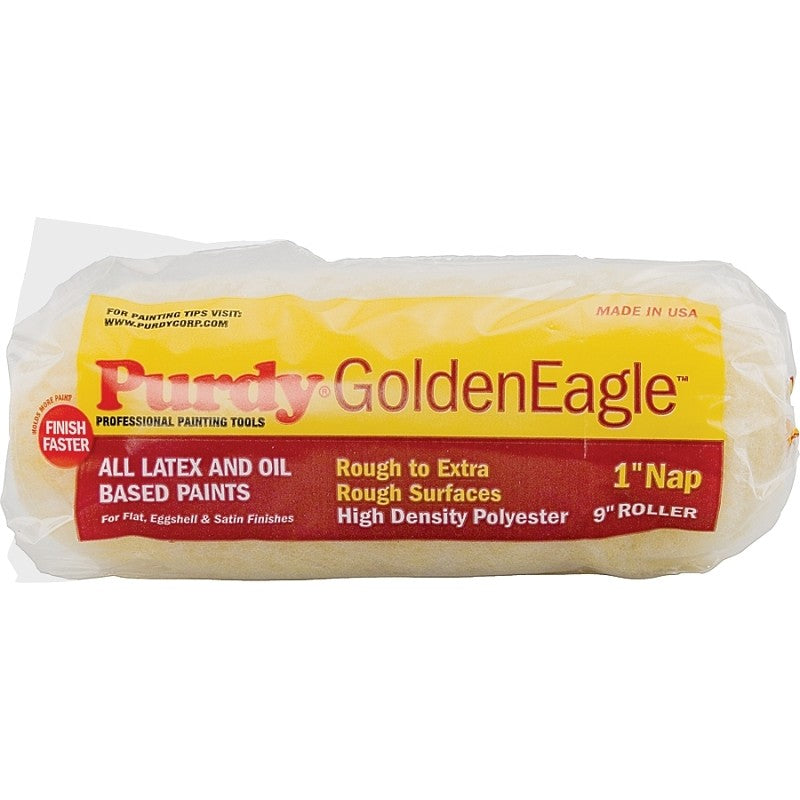 Purdy Golden Eagle 144608093 Paint Roller Cover, 1/2 in Thick Nap, 9 in L, Polyester Cover