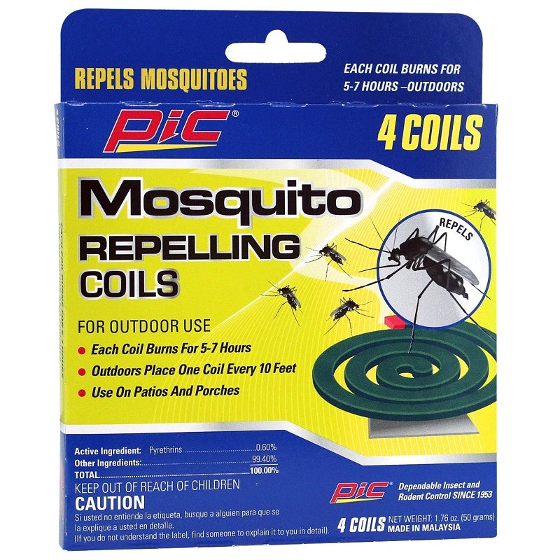 Pic C-4-36 Mosquito Repelling Coil, Includes: (4) Mosquito Coils and (2) Stands