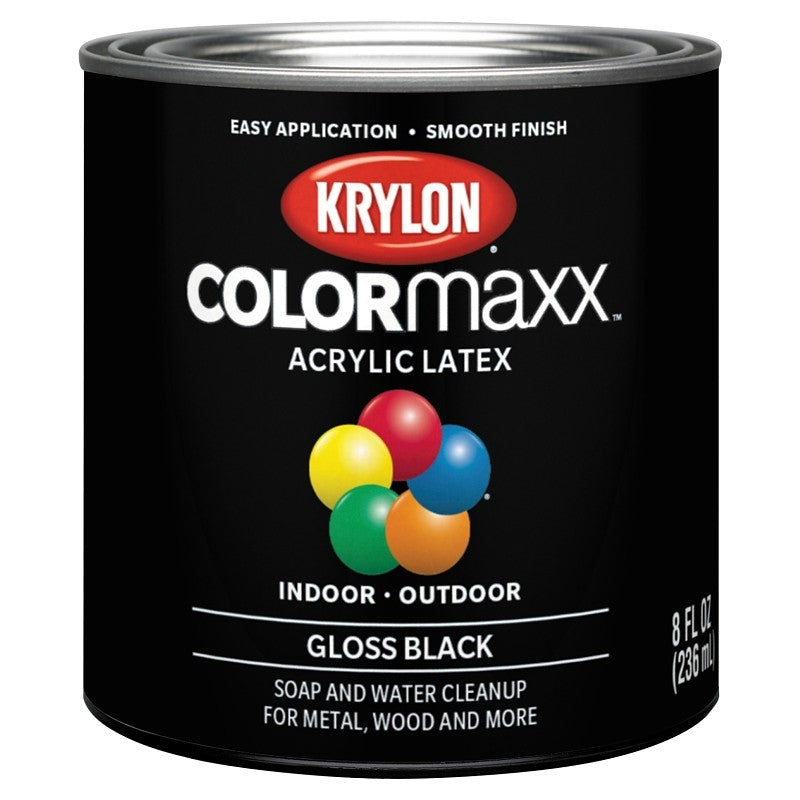 Krylon K05605007 Paint, Gloss, Black, 8 oz, 25 sq-ft Coverage Area