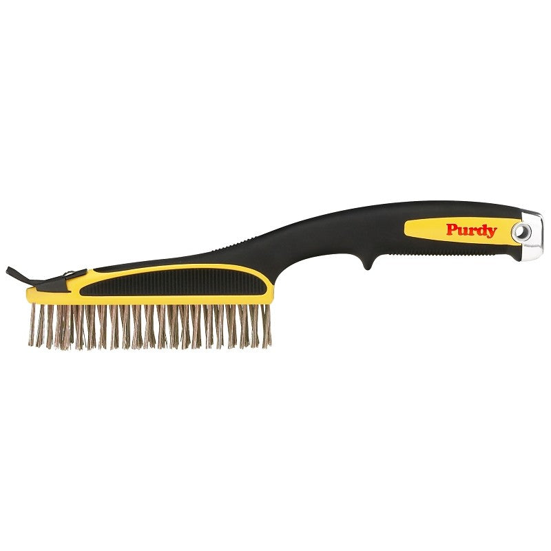 Purdy 140910200 Long Handle Wire Brush, Stainless Steel Bristle, 14 in OAL, Black