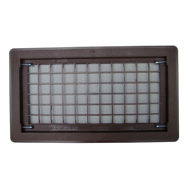 Witten Vent 510BR Foundation Vent, 15-1/4 in W, Polypropylene, Brown