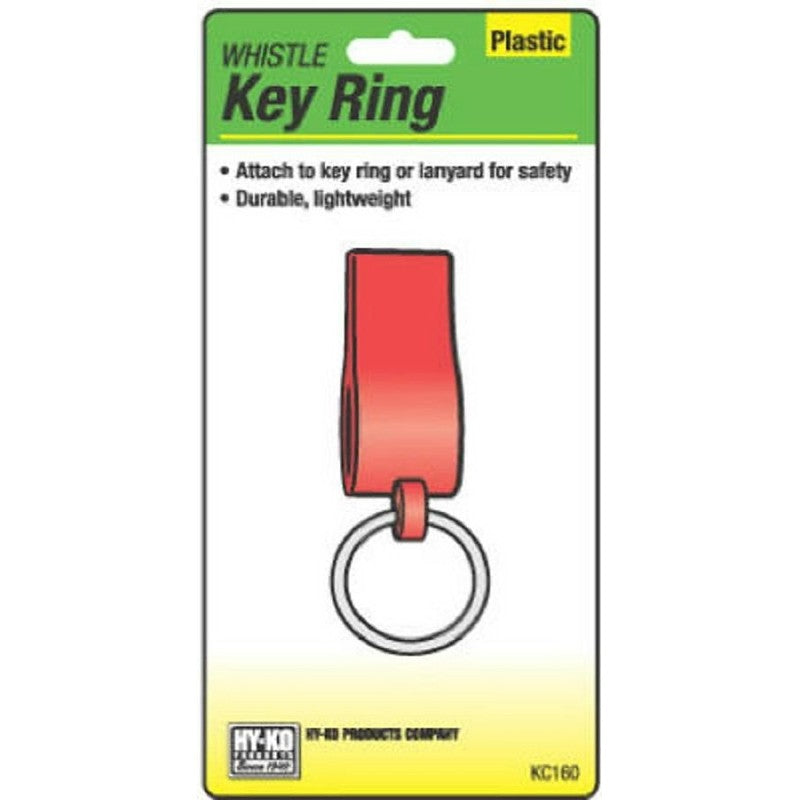 Hy-Ko KC160 Key Ring, 1 in OD Dimensions, Lightweight, Whistle (Pack of 5)