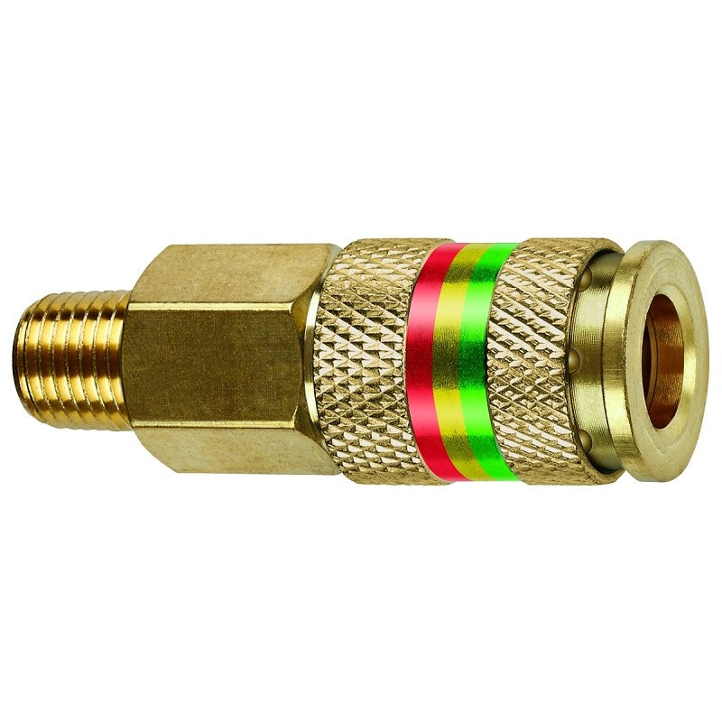 Tru-Flate 13-513 Coupler, U-Style, 1/4 in, MNPT, Brass
