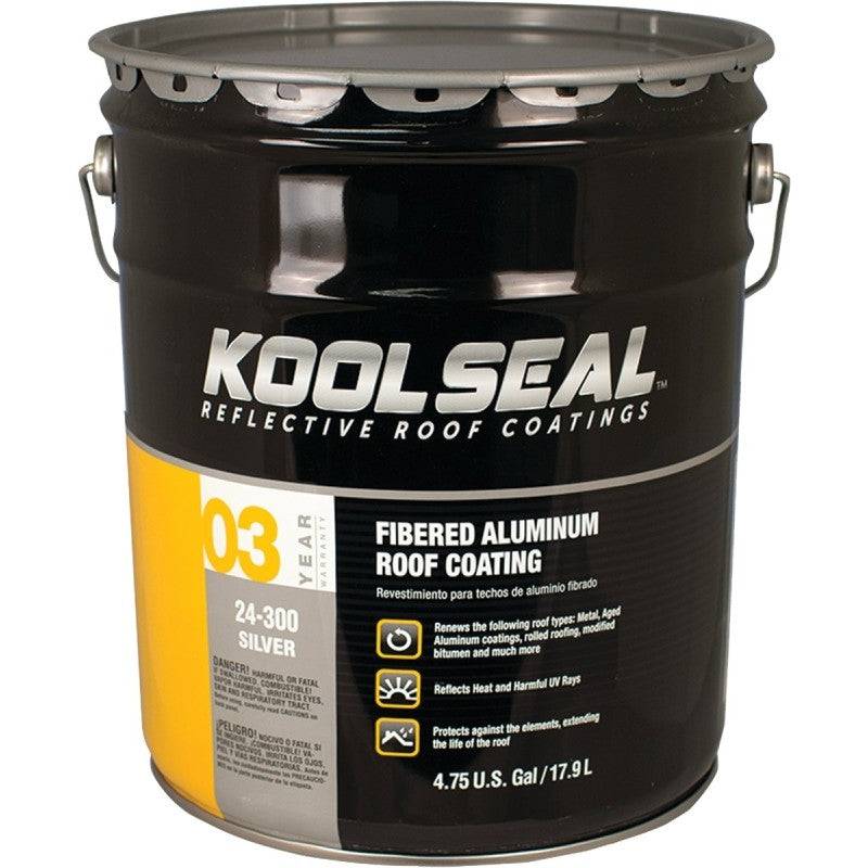Kool Seal KS0024300-20 Roof Coating, Silver, 5 gal Pail, Liquid, Silver