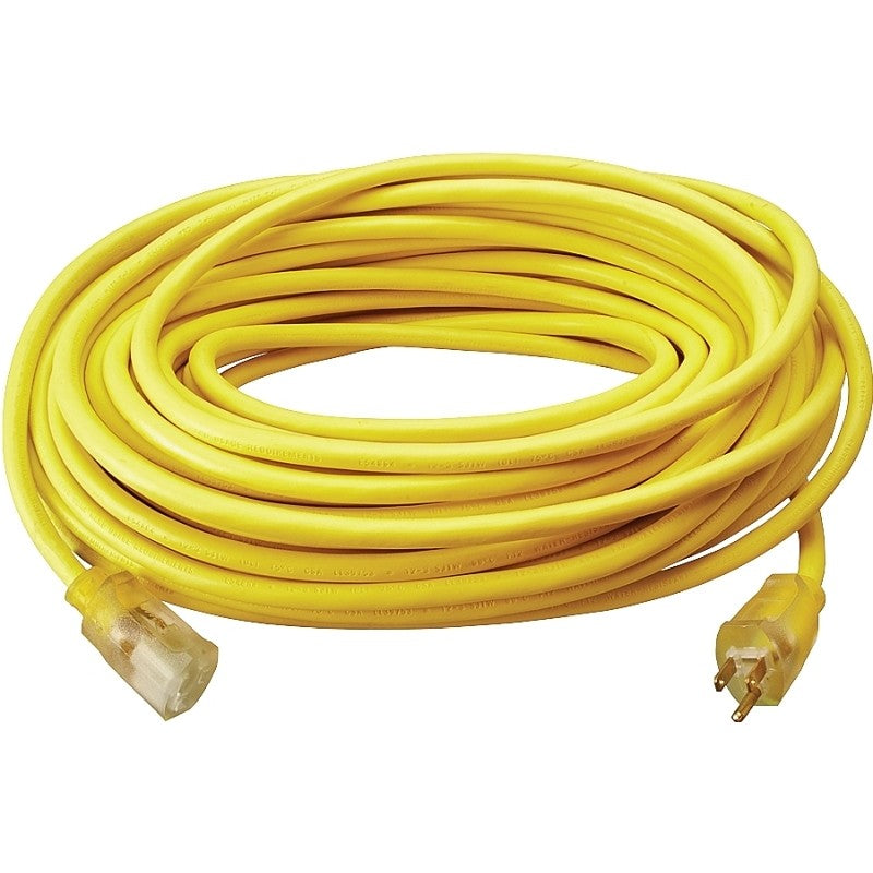 Southwire 2589SW0002 Extension Cord, 12 AWG Cable, 100 ft L, 15 A, 125 V, Yellow