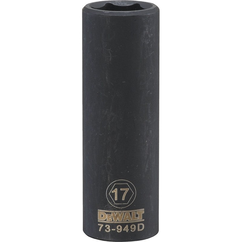 DEWALT DWMT73949OSP Impact Socket, 17 mm Socket, 1/2 in Drive, 6-Point, CR-440 Steel, Black Oxide