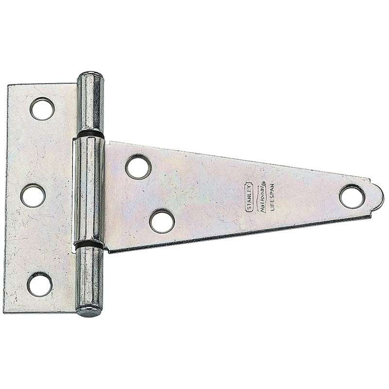 National Hardware N129-031 T-Hinge, 3.3 in W Frame Leaf, 1.127 in H Frame Leaf, Steel, Zinc, Tight Pin, 23 lb