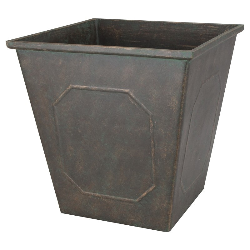Landscapers Select PT-S046 Planter, 14 in Dia, 14 in H, 14 in W, 14 in D, Square, Resin, Metallic, Metallic (Pack of 6)