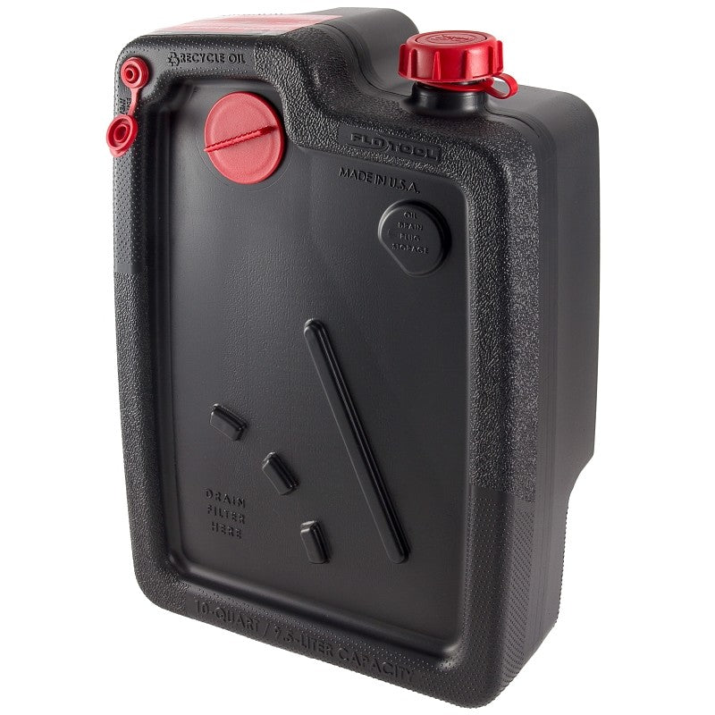 FloTool Super-Duty 11837 Oil Drain Pan, 10 qt Capacity, Polyethylene, Black