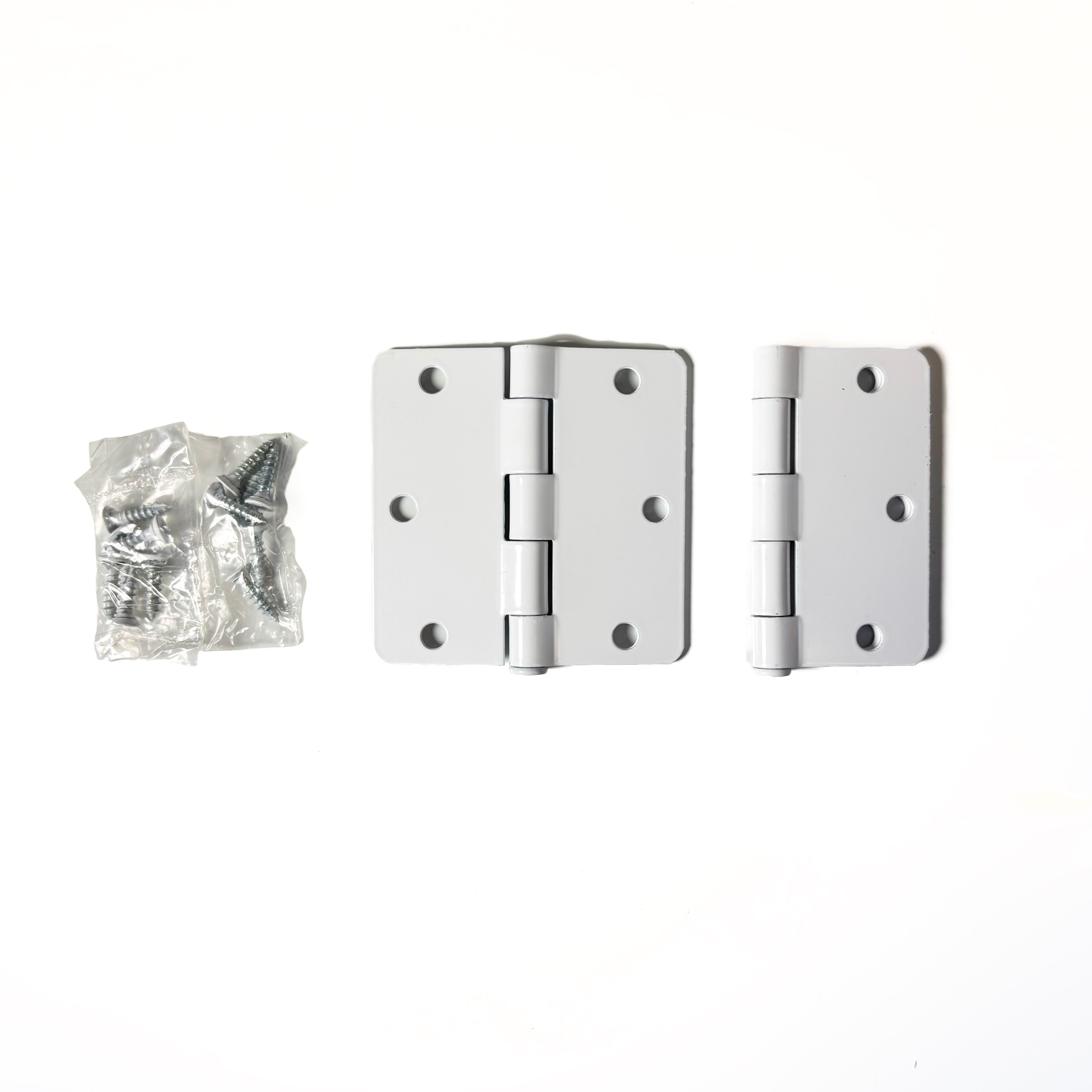 Door Hinges 3-1/2 Inch 1/4 Radius White 2 Pack