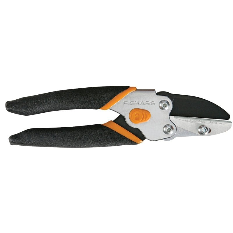 Fiskars 91156935 Pruner, 5/8 in Cutting Capacity, Steel Blade, Anvil Blade, Soft-Grip Handle