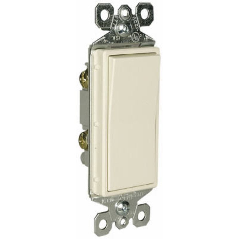 Legrand radiant Series TM870LACP6 Paddle Switch, 15 A, 120/277 VAC, Push Wire, Side Wire Terminal, Light Almond, 1-Pole