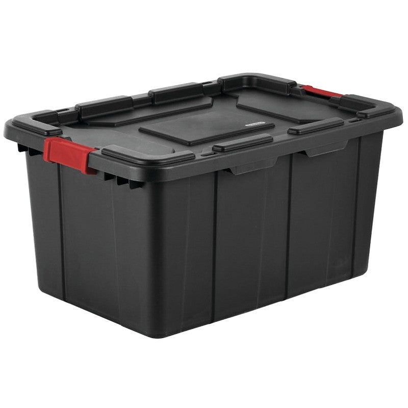 Sterilite 14669004 Industrial Tote, Plastic, Black, 30-1/2 in L, 20-5/8 in W, 15-1/4 in H (Pack of 4)