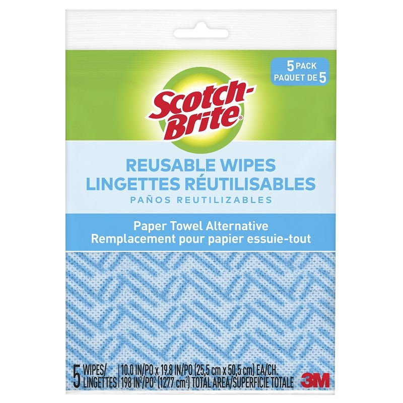 Scotch-Brite 9053-12-SM Reusable Kitchen Wipes, 11-1/2 in L, 19-1/2 in W, Unscented