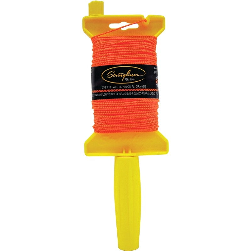 Stringliner 11706 Line Reel, 500 ft L Line, Fluorescent Orange Line