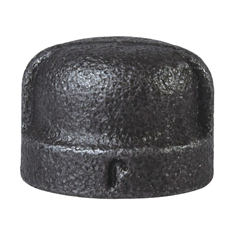 B & K B300 8 Black Pipe Cap, 1/4 in, FIP, Malleable Iron, SCH 40 Schedule