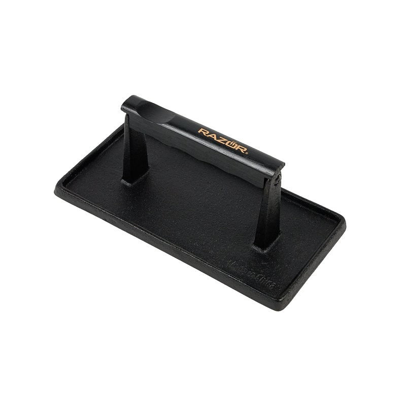 Razor 08821RZ Grill Press, 11.6 in L, 8.78 in W, Rectangular, Cast Iron/Wood, Stay-Cool Handle