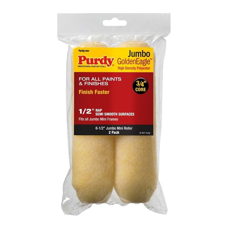 Purdy Golden Eagle 14G626023 Roller Cover, 1/2 in Thick Nap, 6-1/2 in L, Polyester Cover