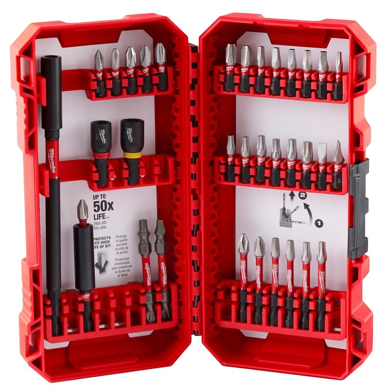 Milwaukee SHOCKWAVE Impact Duty Series 48-32-5101 Driver Bit Set, 34-Piece, All-Purpose, Alloy Steel