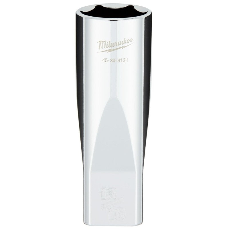 Milwaukee 45-34-9131 Socket, 13/16 in Socket, Deep Socket, 1.17 in OAL, 1/2 in Drive, 6-Point, Chrome Vanadium Steel