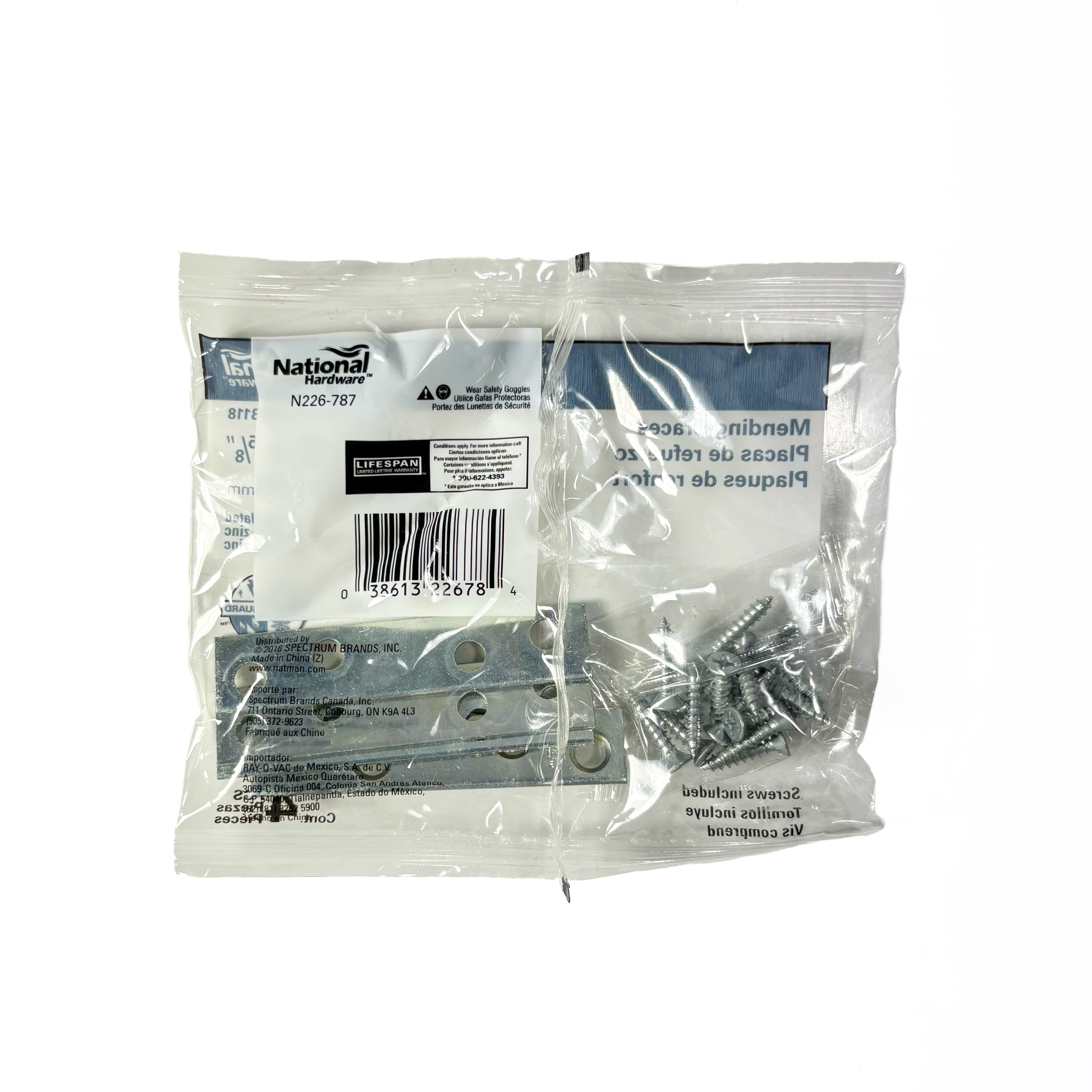Mending Braces 3 By 5/8 By 0.08 Inch Zinc Plated Steel 4 Pack (POS)