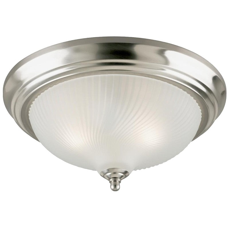 Westinghouse 6430500 Flush Mount Ceiling Fixture, Brushed Nickel Fixture, Frosted Swirl Shade, 2-Lamp