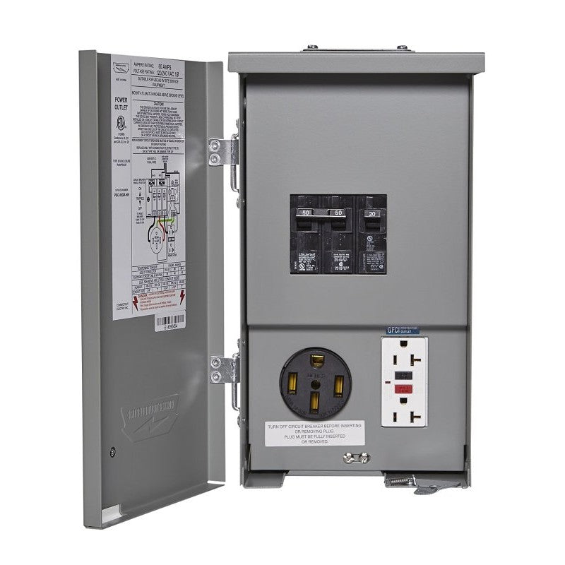 Connecticut Electric CESMPSC55GRHR RV Panel Power Outlet, 1-Phase, 50 A, 120/240 V, NEMA 3R Enclosure