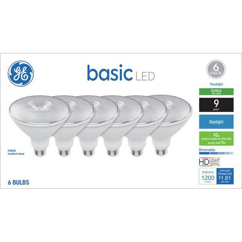 GE 47849 LED Light Bulb, Spot and Flood, PAR38 Lamp, 90 W Equivalent, E26 Medium Screw-In Lamp Base, Yes, Frosted