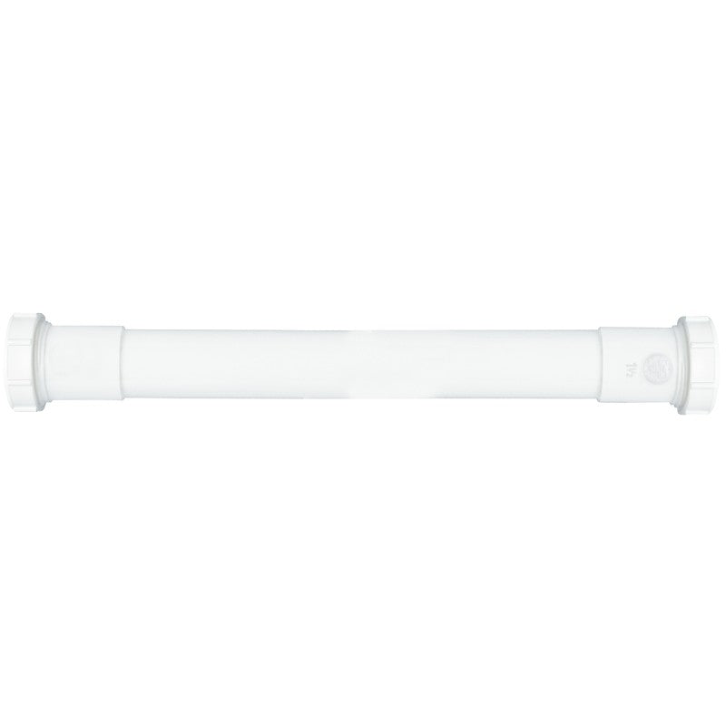 Plumb Pak PP41-16W Pipe Extension Tube, 1-1/2 in, 16 in L, Slip-Joint, Plastic, White