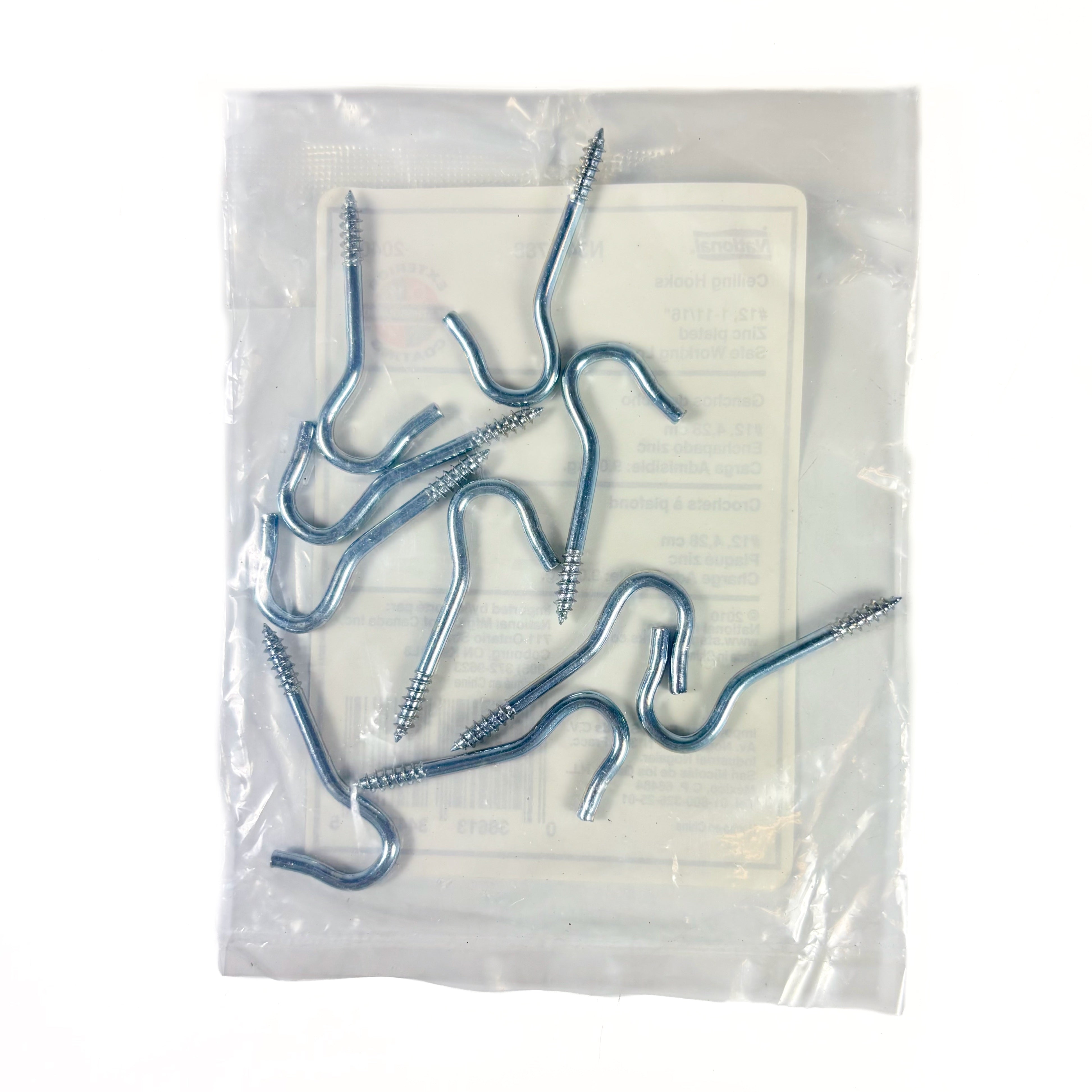 Ceiling Hooks #12 1-11/16 Inch Zinc Plated Steel 10 Pack (POS)