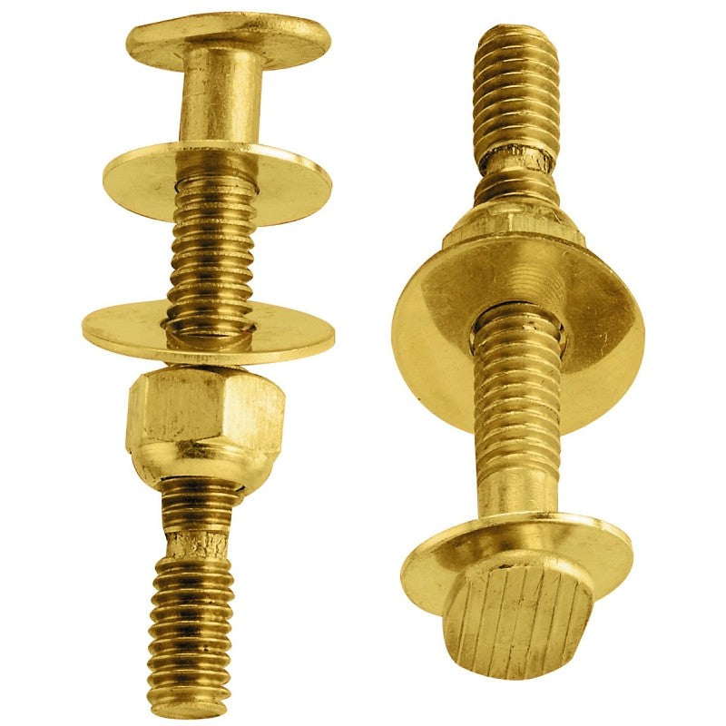 Plumb Pak PP830-56 Bolt Set, 5/16 in W x 2-1/4 in H Dimensions, Snap-Off, Brass