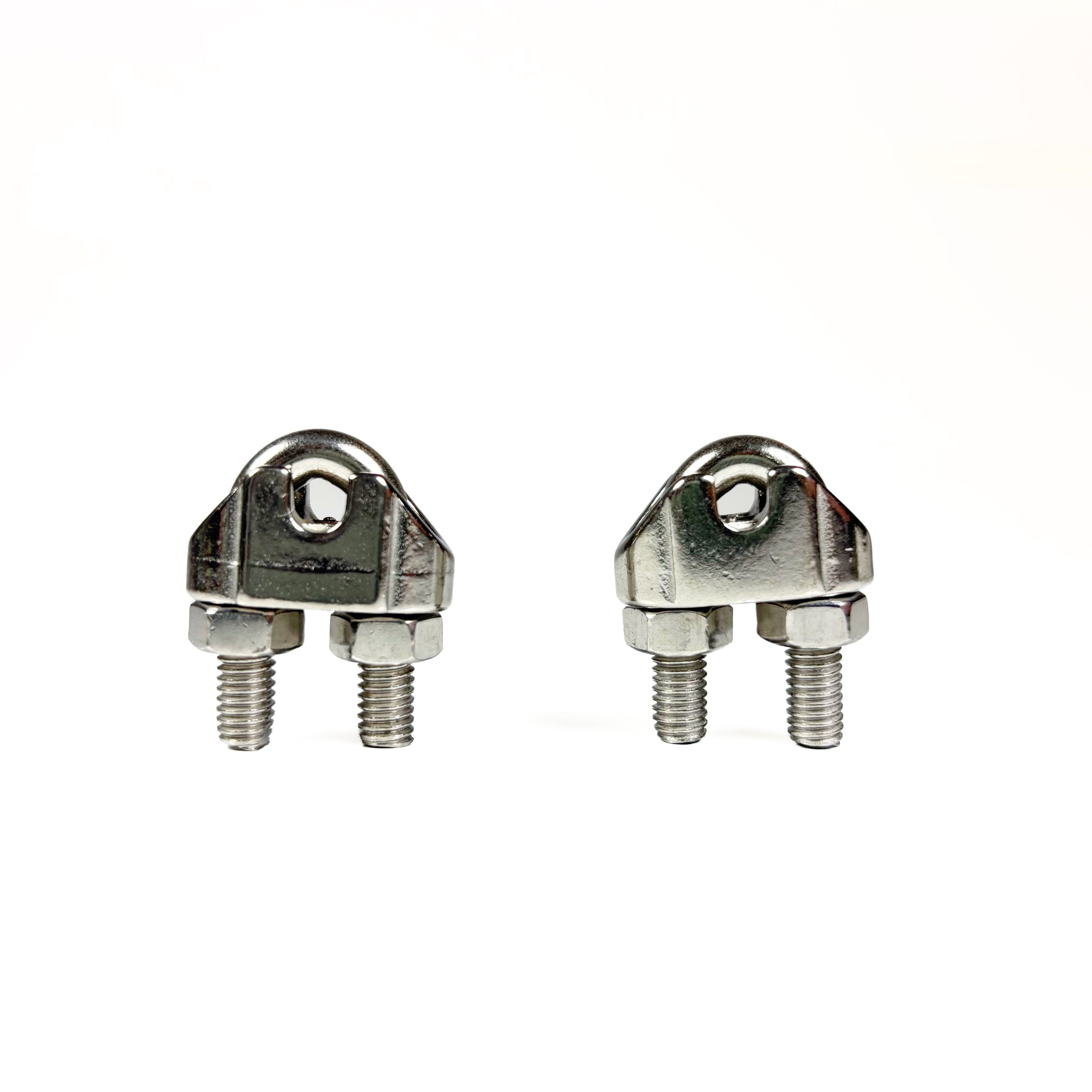 Wire Cable Clamps 3/16 Inch Stainless Steel 2 Pack
