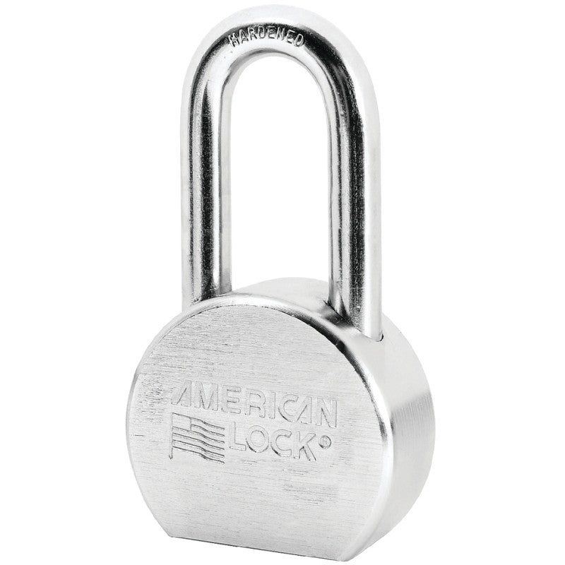 American Lock A701D Padlock, Keyed Different Key, Open Shackle, 7/16 in Dia Shackle, Boron Steel Shackle, Steel Body