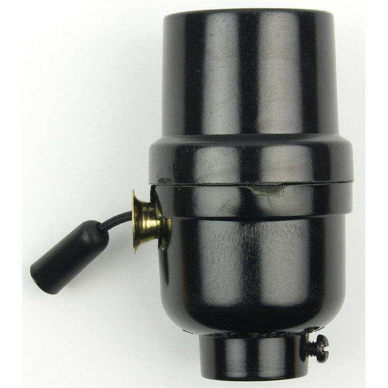 Jandorf 60532 Pull Chain Lamp Socket, 3-Way, 250 V, 250 W, Phenolic Housing Material, Black