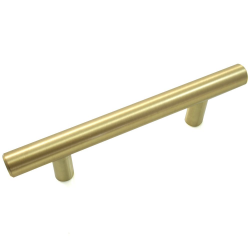 Laurey Melrose Series 87014 T-Bar Pull, 127 mm L Handle, 12 mm H Handle, 32 mm Projection, Steel, Brass/Satin