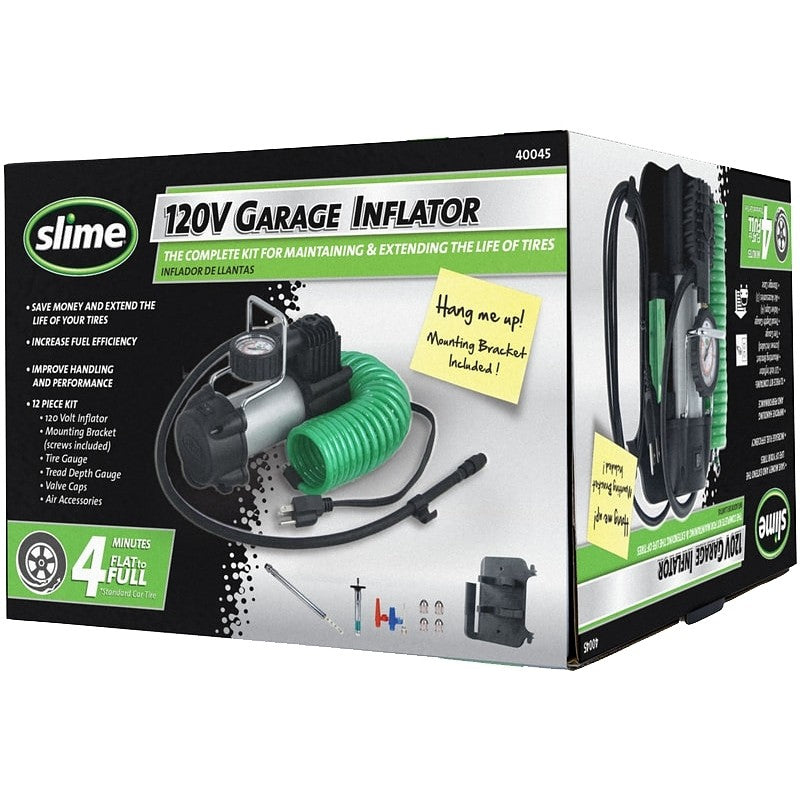 Slime 40045 Garage Tire Inflator, 120 V, 0 to 150 psi Pressure, Dial