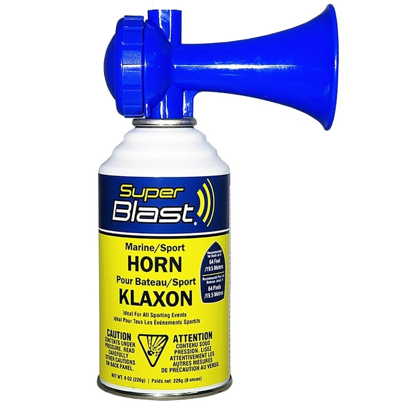 Max-Pro Super Blast Series SB8-018-016 Air Horn, 65 ft Coverage Area, Blue (Pack of 6)