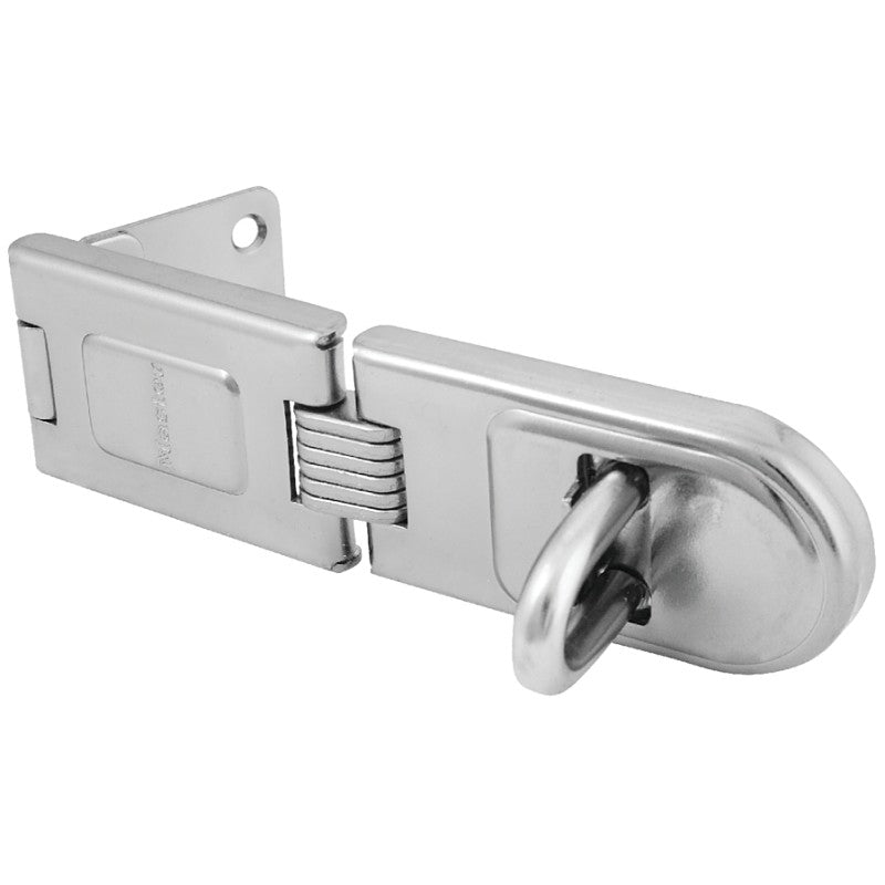 Master Lock 720DPF Latching Hasp, 6-1/4 in L, 1/2 in W, Steel, Zinc, 7/16 in Dia Shackle