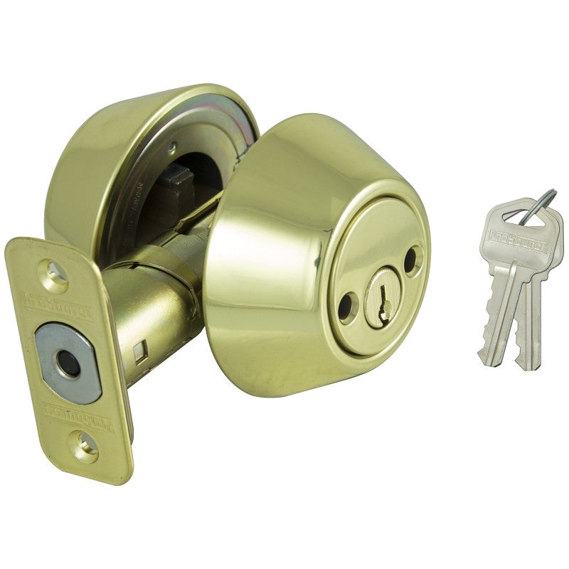 ProSource D272-RU5V Deadbolt, 3 Grade, Polished Brass, 2-3/8 to 2-3/4 in Backset, KW1 Keyway (Pack of 3)