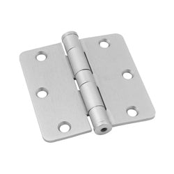 Commercial Door Hinges 3-1/2 Inch 1/4 Radius Satin Nickel 2 Pack