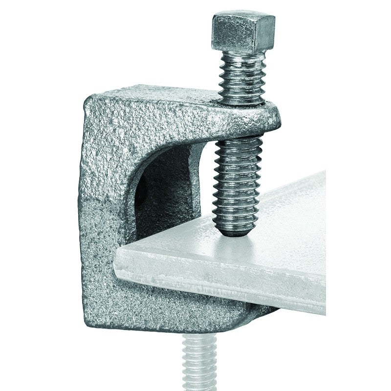 SuperStrut Z502-10 Beam Clamp, 2 in L, Iron, Silver, Electro-Plated, 10/PK